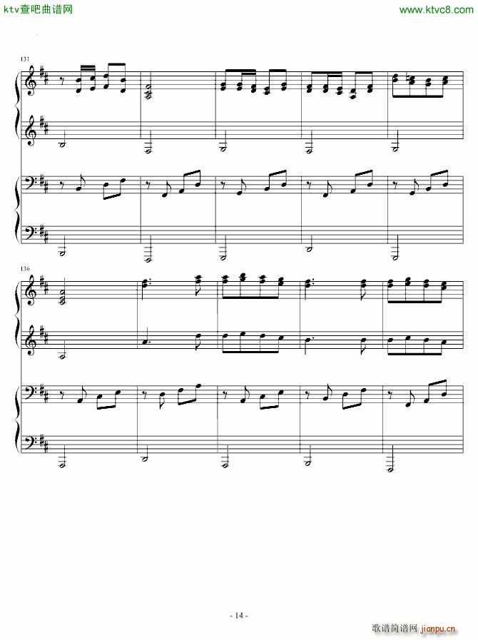 卡农四手联弹 Charm改编版_帕赫贝尔 Pachelbel14