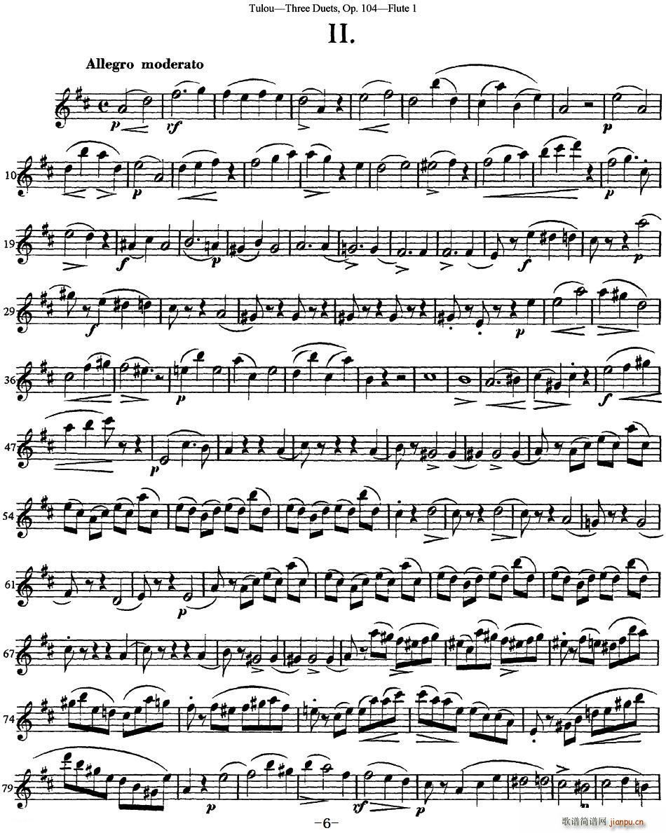 图露三首长笛简易重奏曲Op 104(Flute 1)(NO 2)1