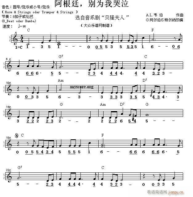 世界名曲双谱式 阿根廷 别为我哭泣1
