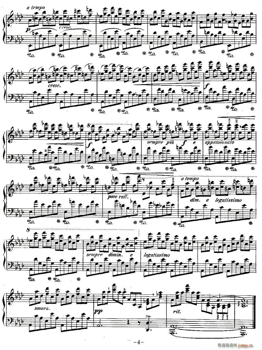 肖邦钢琴练习曲，Op.10之十4