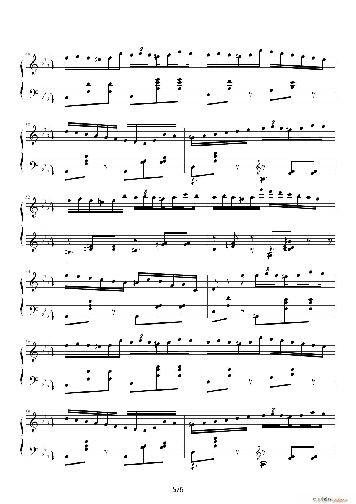 降E大调华丽圆舞曲 降D调5