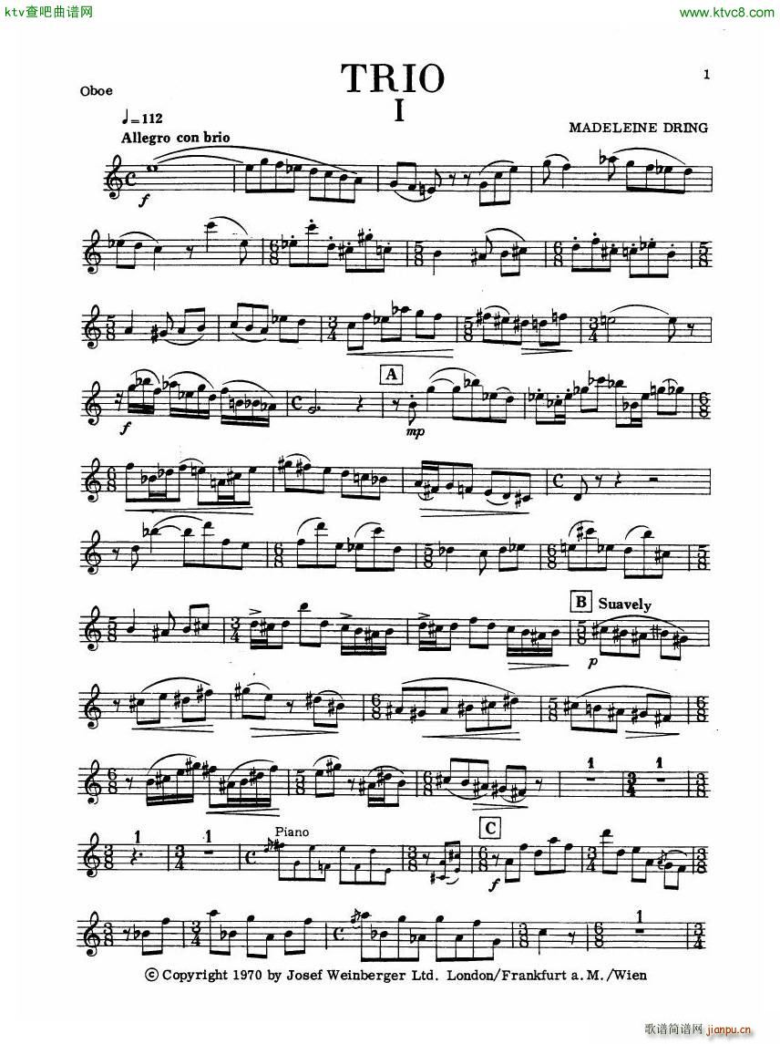 Madeleine Dring Trio For Flute Oboe And Piano6