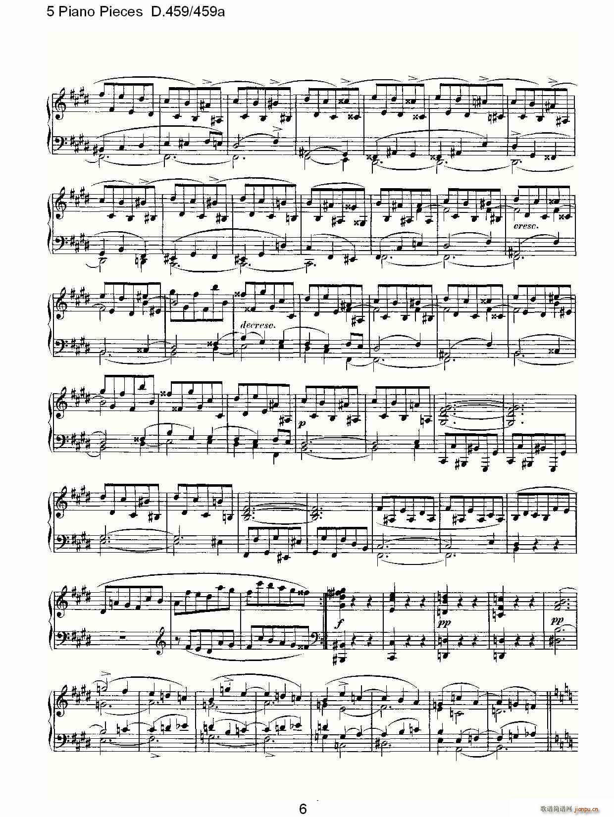 5 Piano Pieces D.459/459a（钢琴五联奏D.459/459a）6