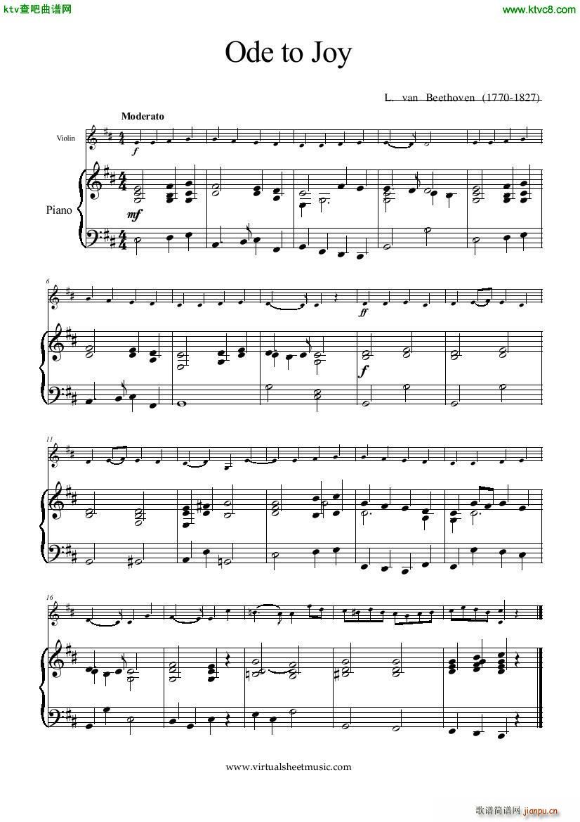 Beethoven op xx Ode to Joy vn pno2
