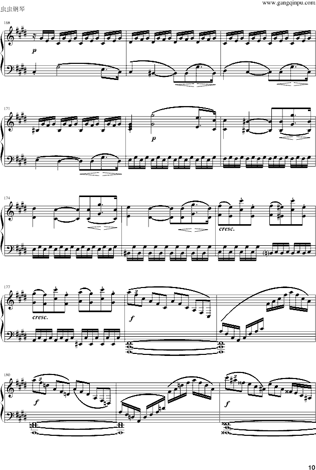 《月光奏鸣曲》第三乐章-雨田版-钢琴谱(钢琴曲)-贝多芬-beethoven10