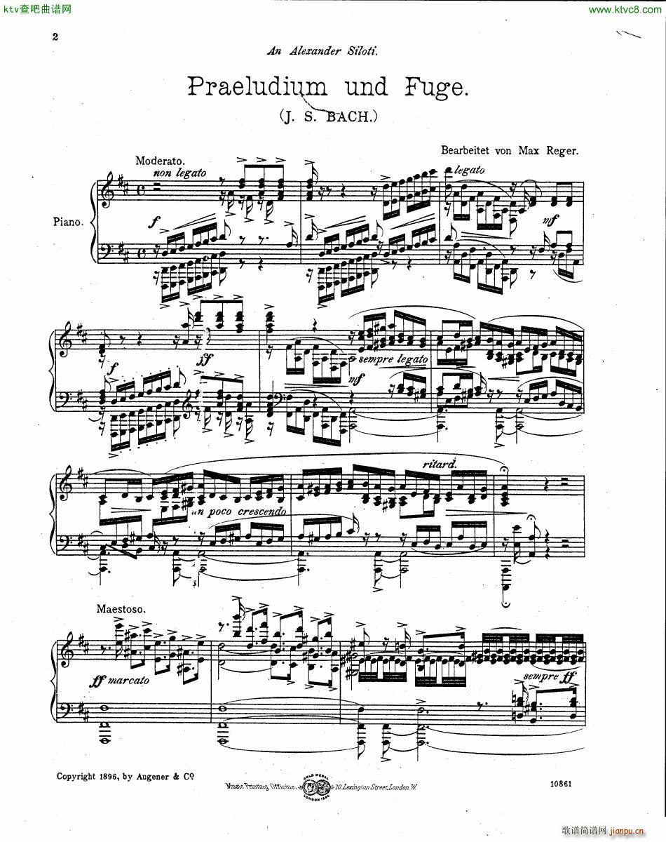 Bach JS BWV 532 Prelude and Fugue in D2