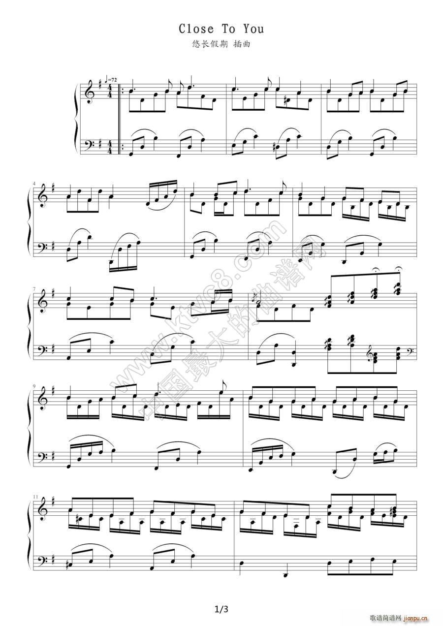 Close To You（靠近你）（《悠长假期》插曲）1