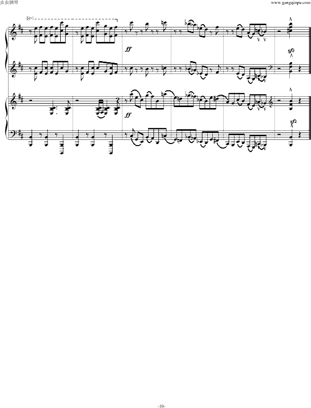 自由探戈（四手联弹）-钢琴谱(钢琴曲)-皮亚佐拉10
