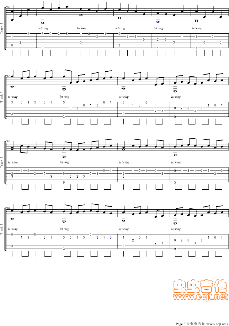 卡农吉他版C调自编_帕赫贝尔-Pachelbel3