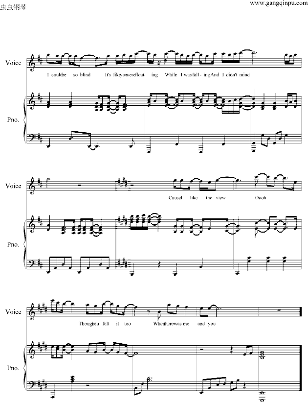 when there was me and you(歌舞青春)-钢琴谱(钢琴曲)-凡妮莎哈金斯5