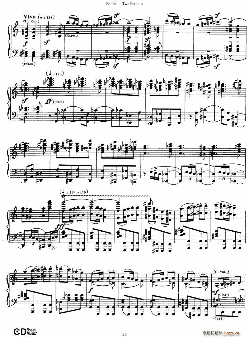 Bartok SZ 37 Two Portraits op 525