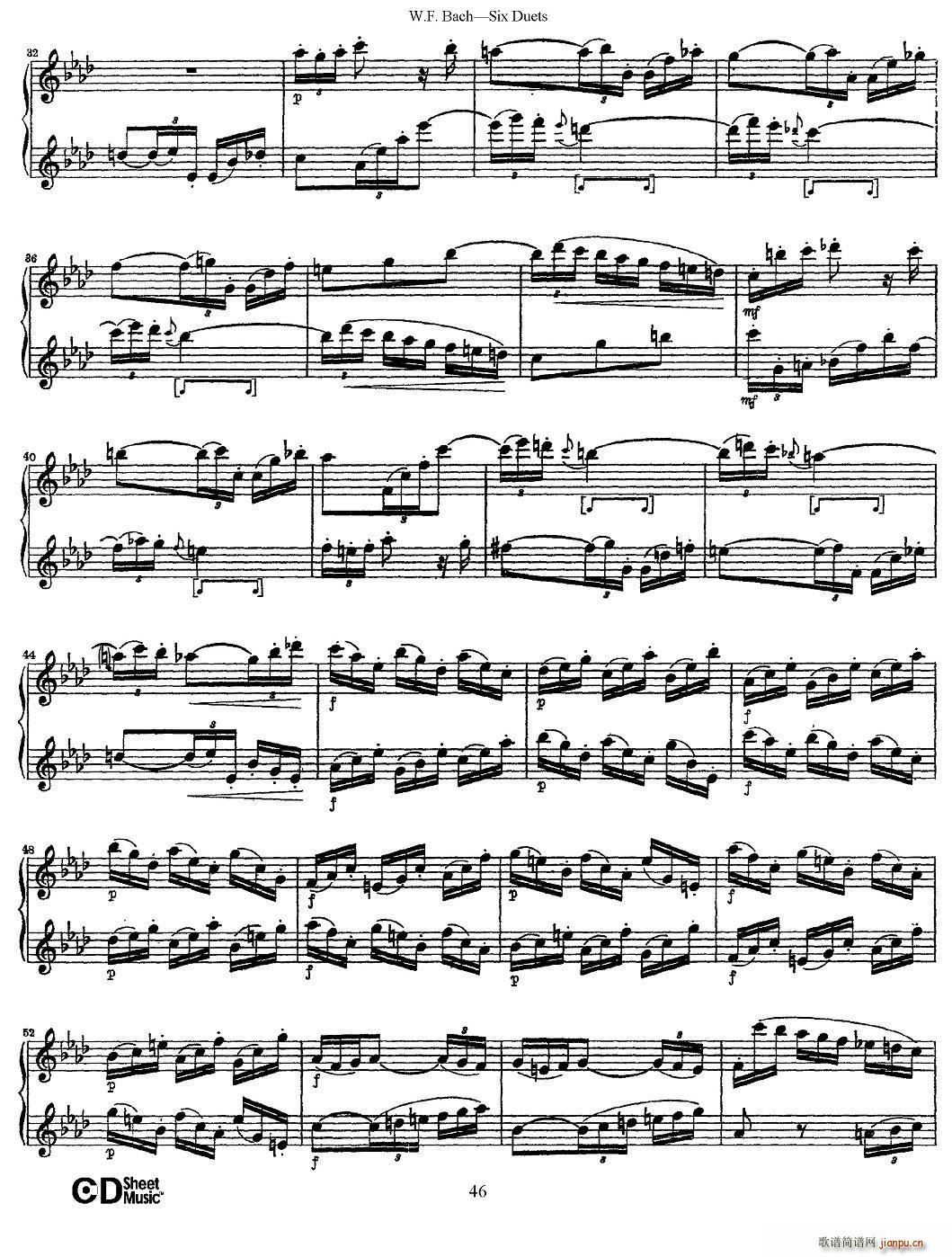 W F 巴赫―六首二重奏练习曲（6）5