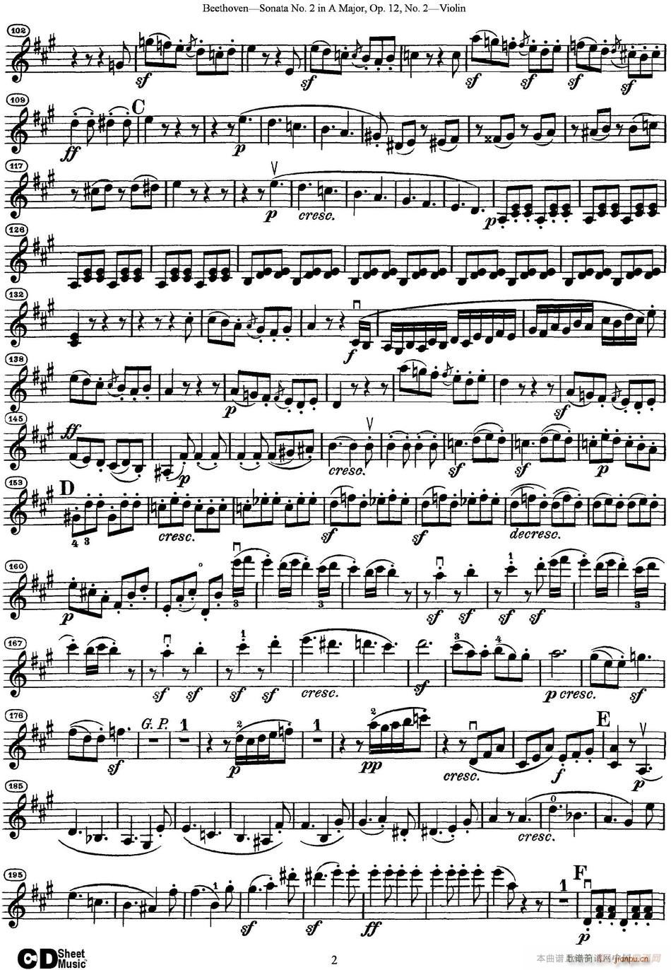 Violin Sonata No 2 in A Major Op 12 No 22