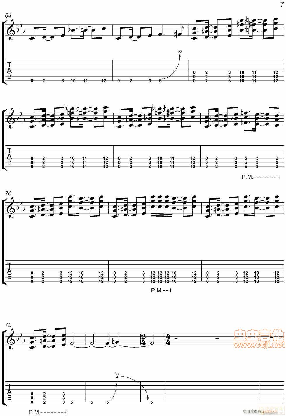说传记谱-分享-Nickelback-because of you -节奏吉他谱_nickelback7