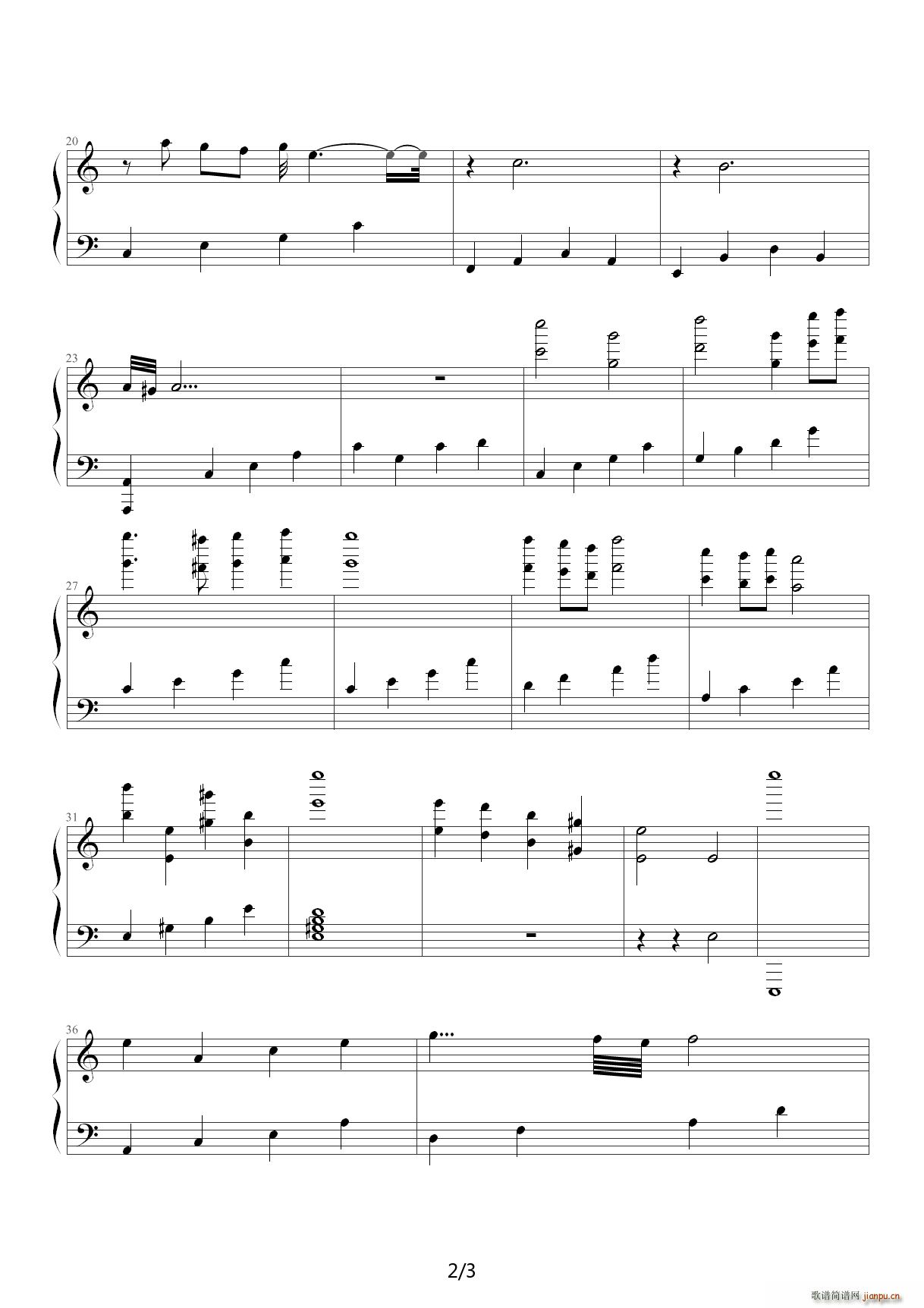 金色的波浪（原版） C调2