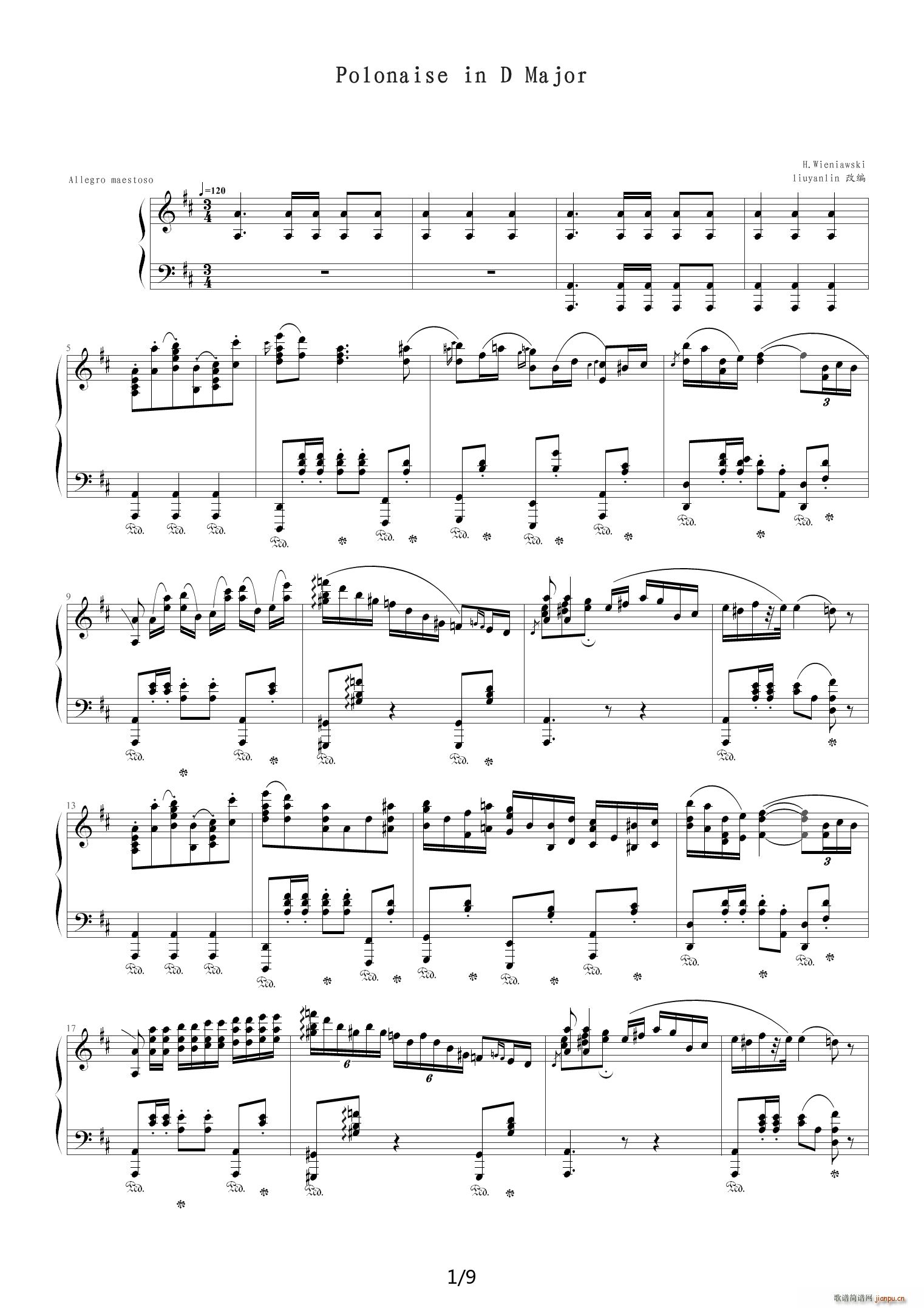 Polonaise in D Major D调1