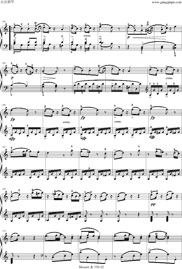 莫扎特-C大调第十钢琴奏鸣曲-钢琴谱(钢琴曲)-莫扎特12