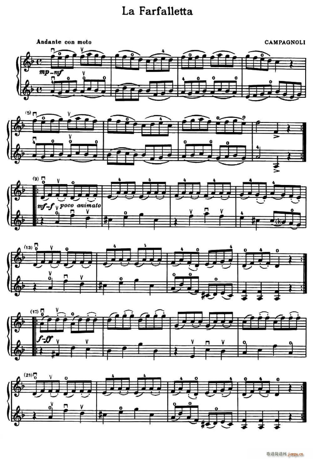 La Farfalletta（小蝴蝶）（小提琴二重奏）1