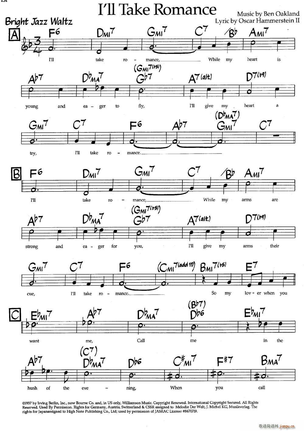 I ll Take Romance(爵士钢琴曲)1