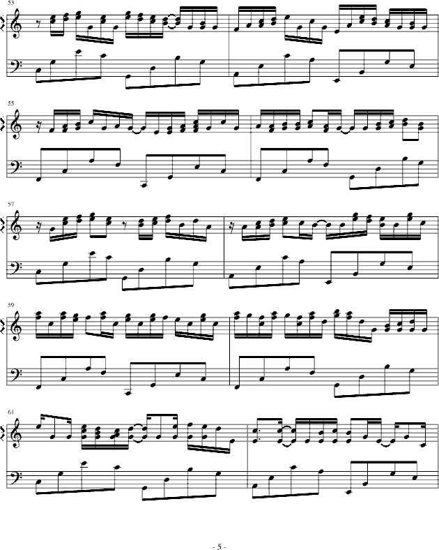 卡农-（简单和弦版）-钢琴谱(钢琴曲)-帕赫贝尔-Pachelbel5