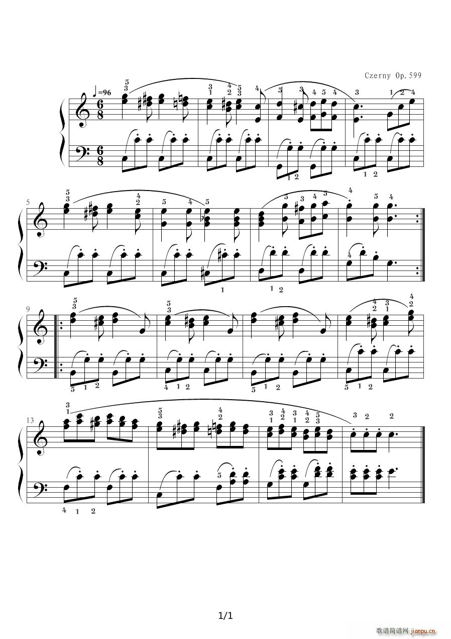 车尔尼599 NO 37 C调1