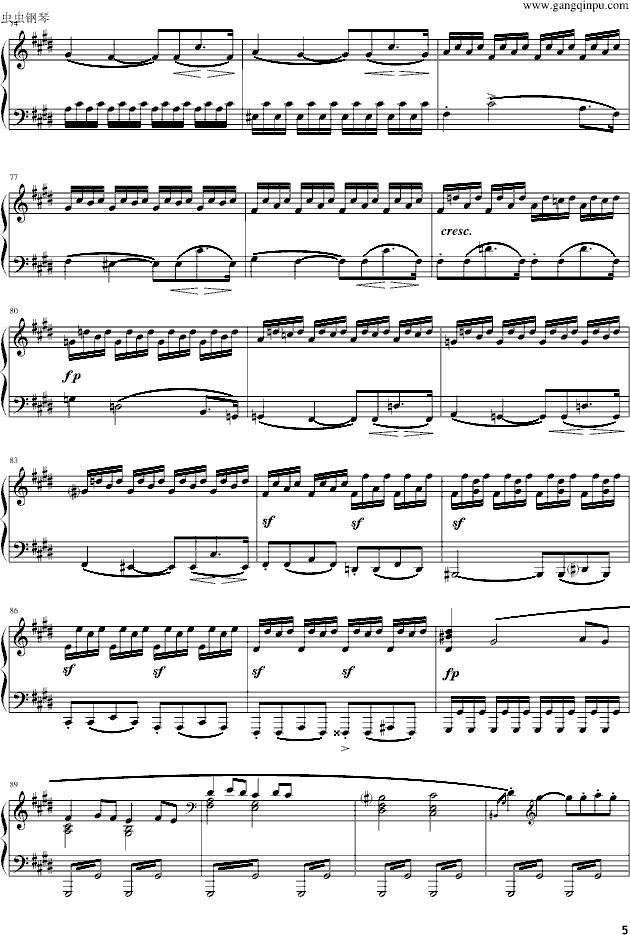 《月光奏鸣曲》第三乐章-雨田版-钢琴谱(钢琴曲)-贝多芬-beethoven5