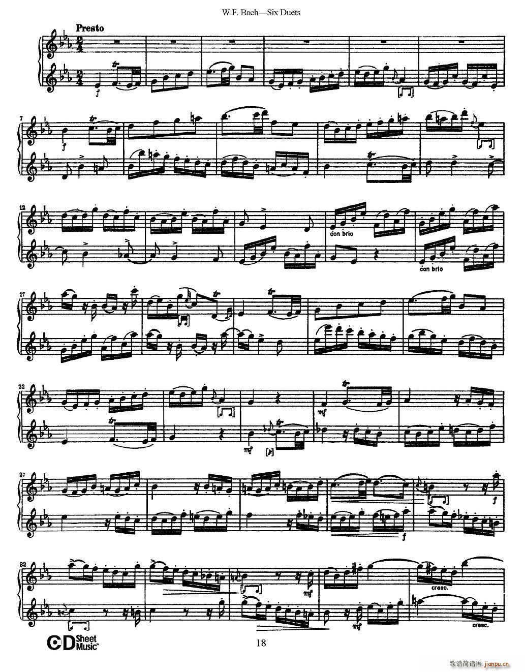 W F 巴赫―六首二重奏练习曲（3）5
