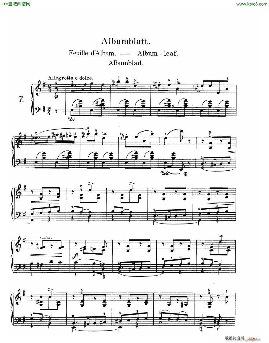 Grieg Lyric Pieces Op 1212