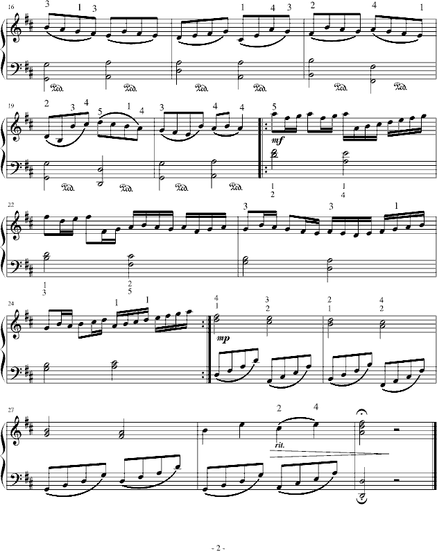 卡农-（带指法超简单版）-钢琴谱(钢琴曲)-帕赫贝尔-Pachelbel2