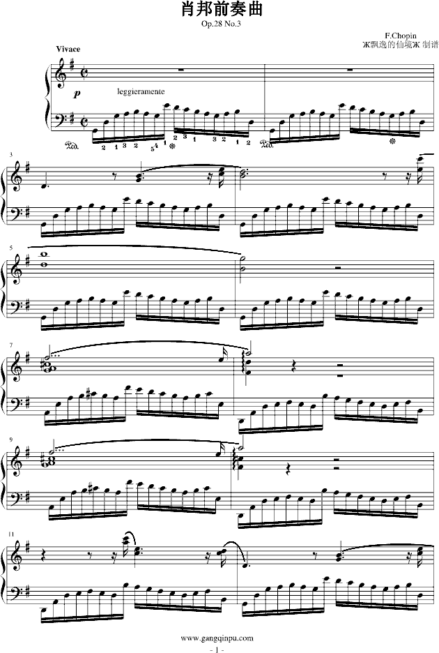 肖邦前奏曲第三首-Op.28 No.3_肖邦-chopin1