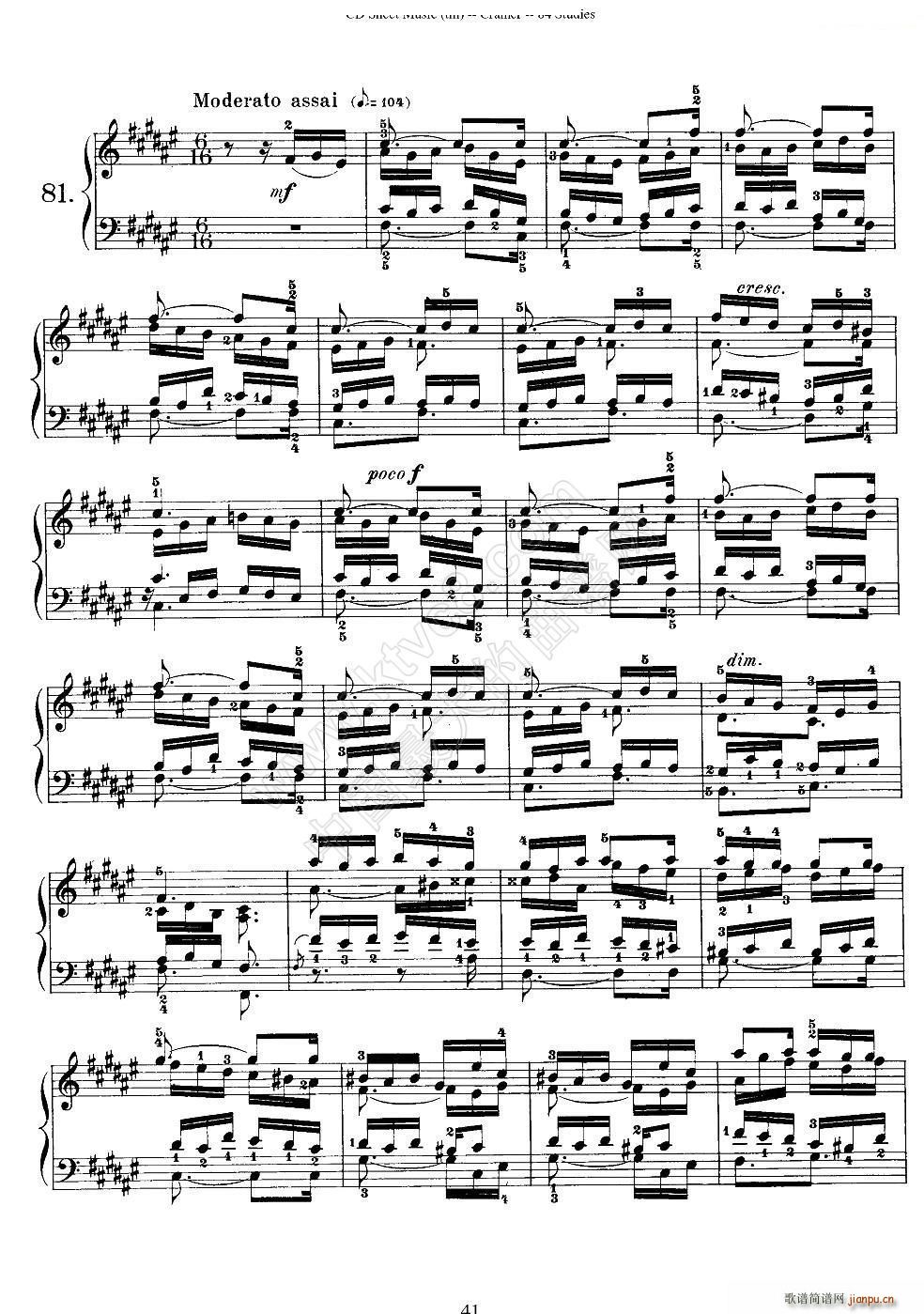 Cramer - 84 exercices（81―84）（克拉莫84首钢琴练习曲）1