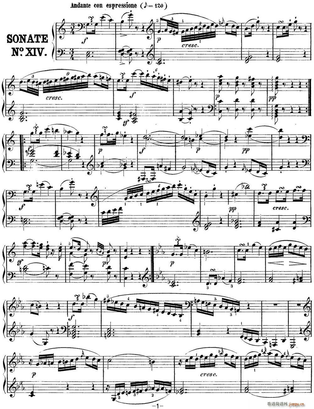 海顿 钢琴奏鸣曲 Hob XVI 48 in C major1