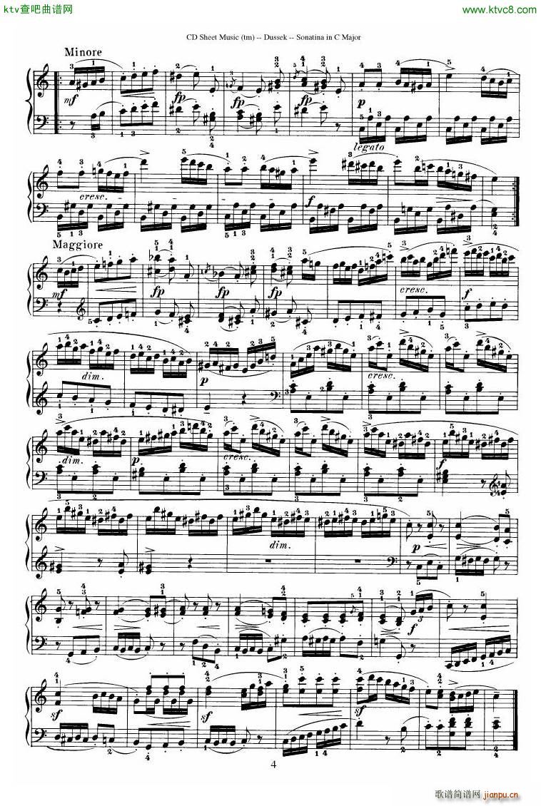 Dussek Sonatina in G Major29