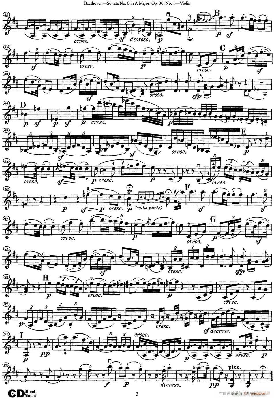 Violin Sonata No 6 in A Major Op 30 No 13