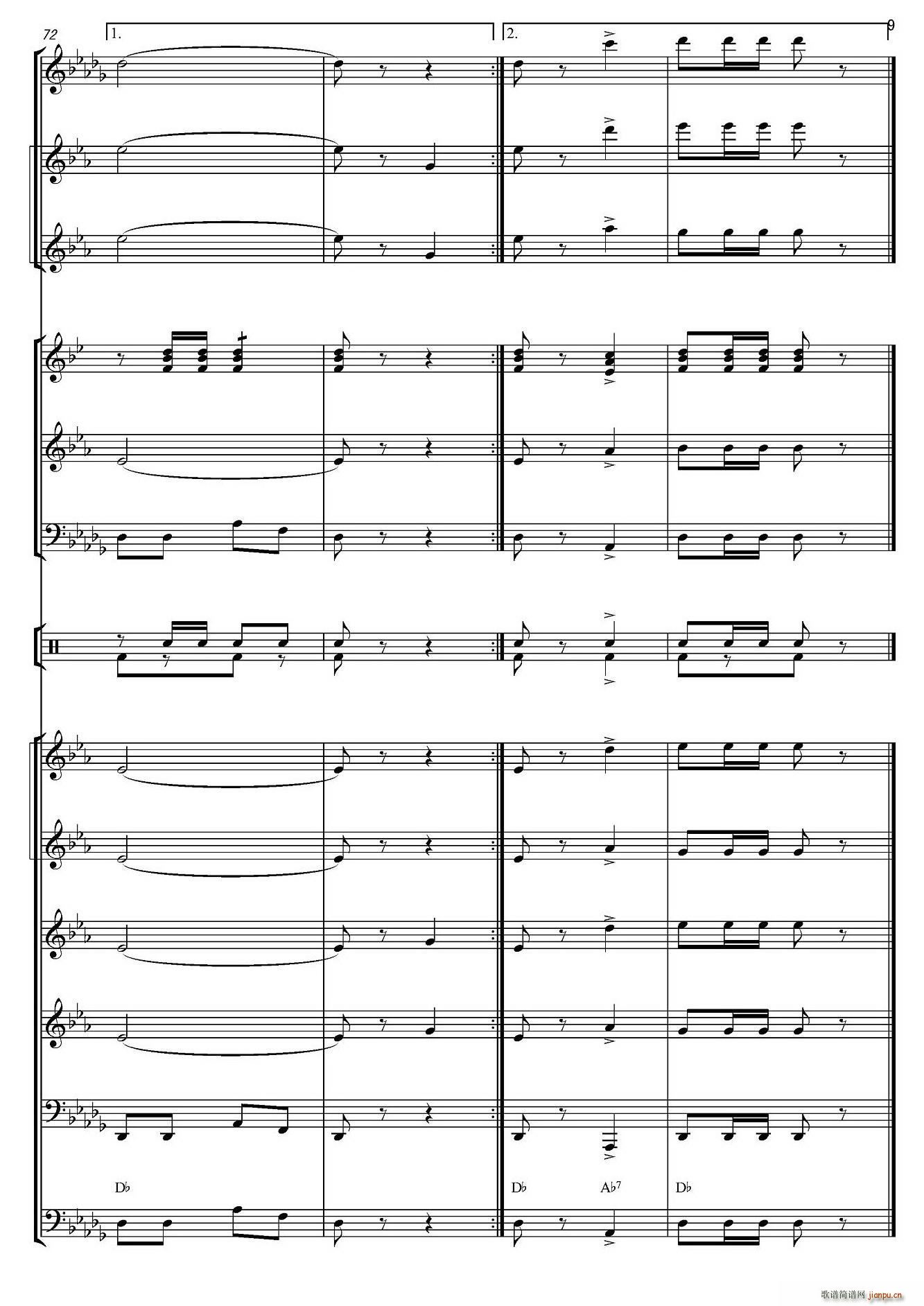 俄罗斯进行曲（marche-834）（合奏、俄罗斯原版谱）9