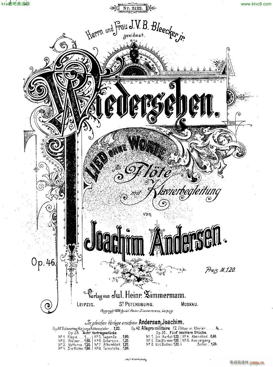 Andersen op 46 Wiedersehen fl pno1