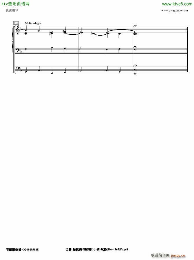 托卡塔与赋格 赋格 管风琴_巴哈 Bach Johann Sebastian8