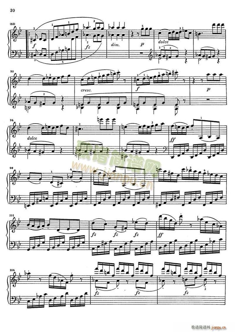 克莱门蒂g小调钢琴奏鸣曲 1 94