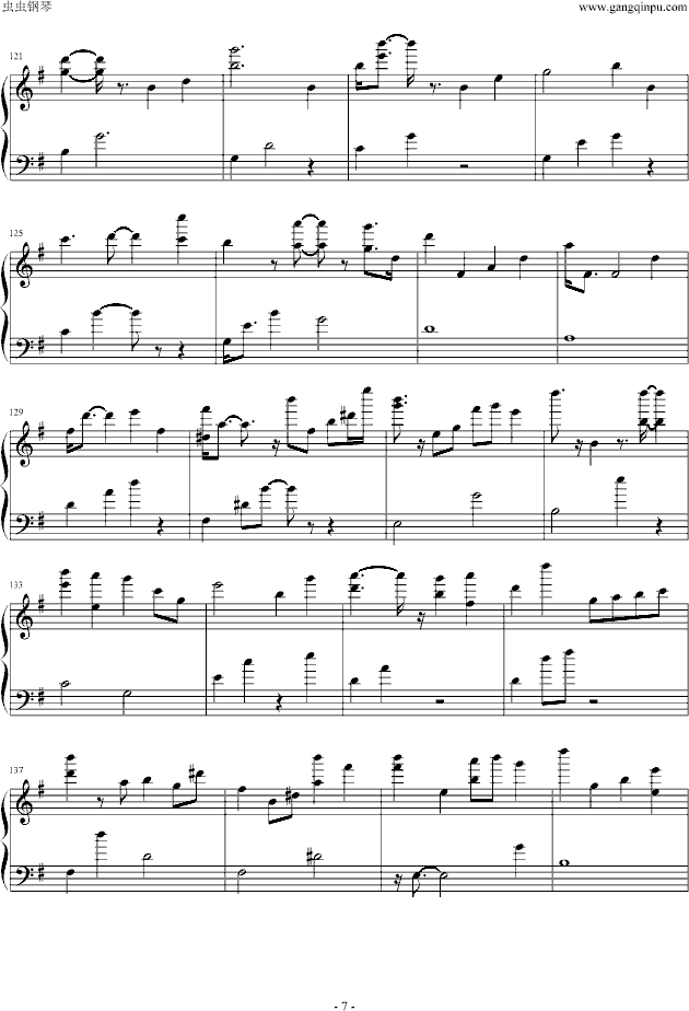 天空之城（别致抒情版）-钢琴谱(钢琴曲)-久石让7