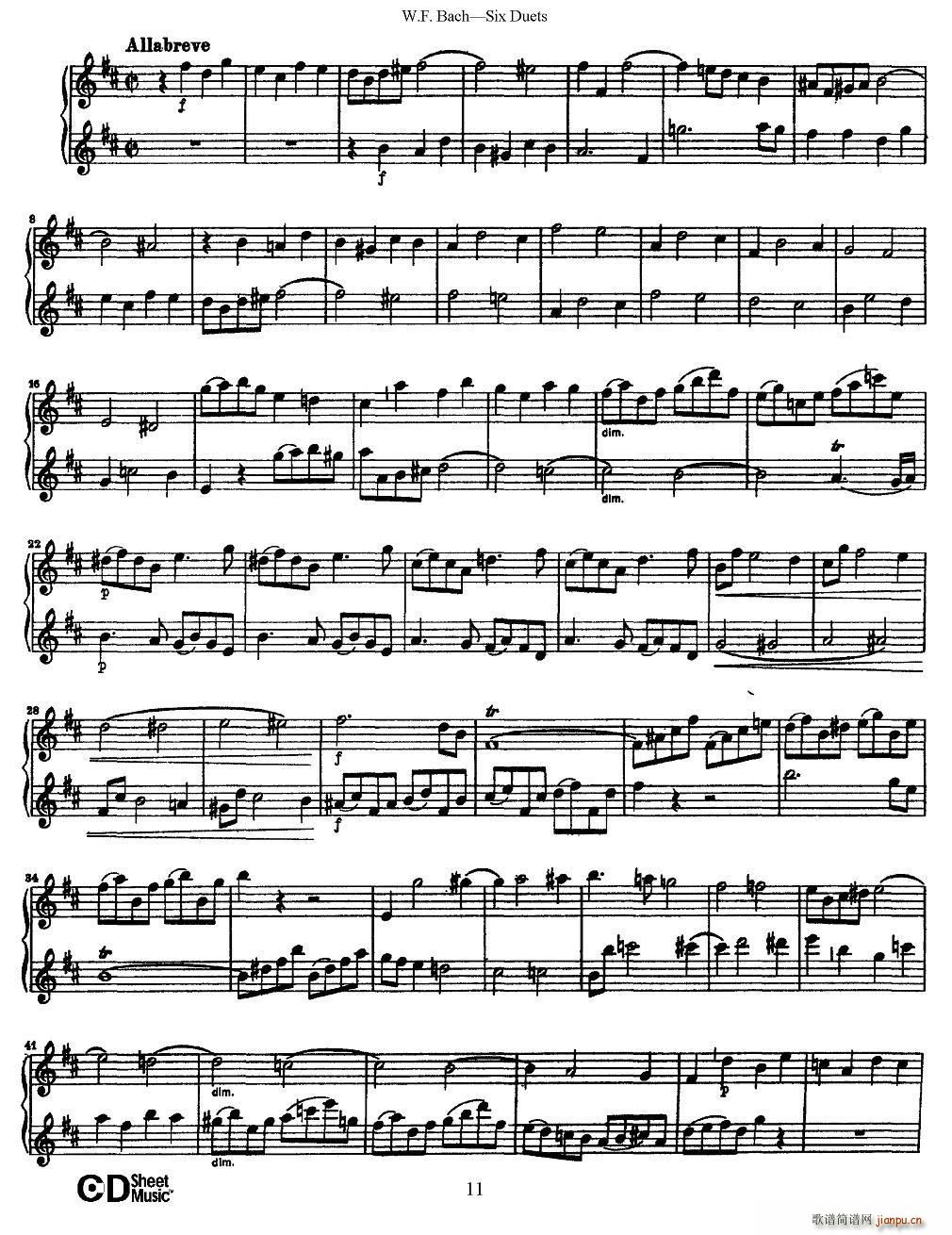 W F 巴赫―六首二重奏练习曲（2）5