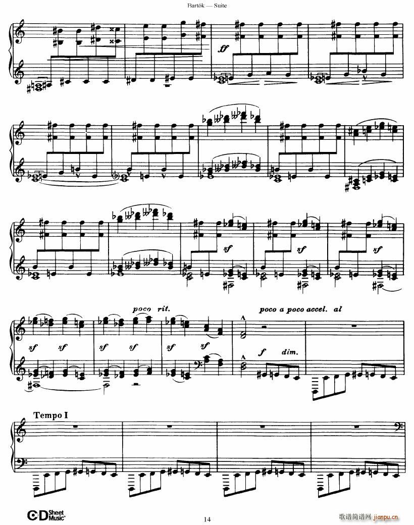 Bartok SZ 62 Suite for Piano op 1414