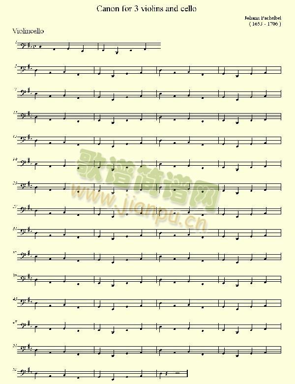 pachelbel`s canon for 3 violins and cello4