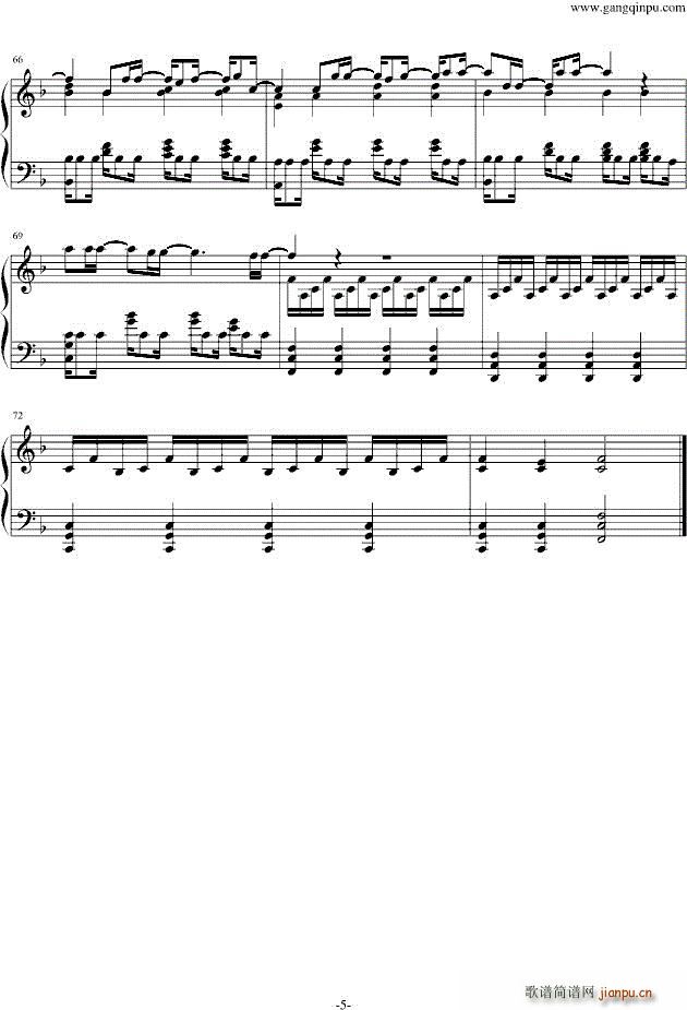 哪里都是你 五线谱― （电影《天台爱情》主题曲）_周杰伦5