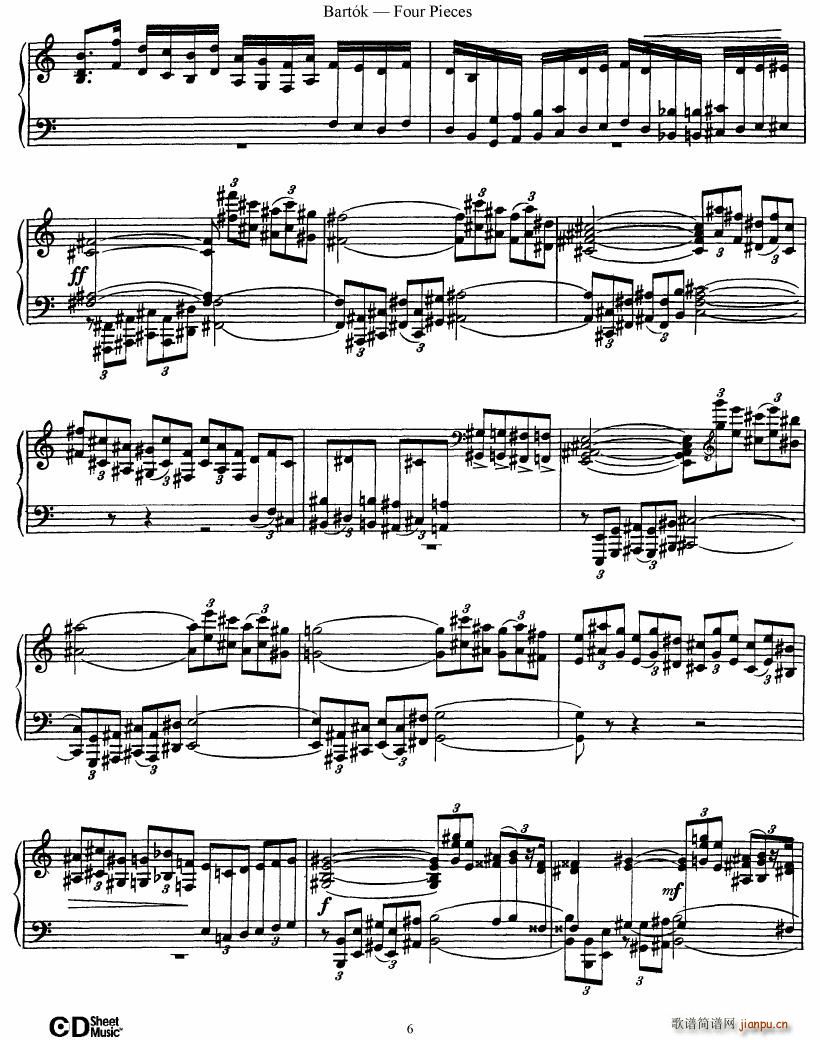 Bartok DD 71 Four Piano Pieces6