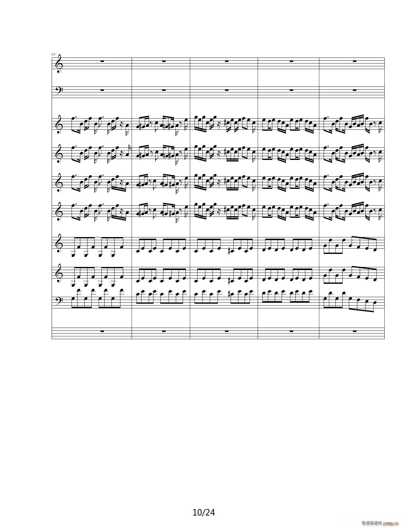 海上钢琴师的一首舞曲 用的是Jass谱表10