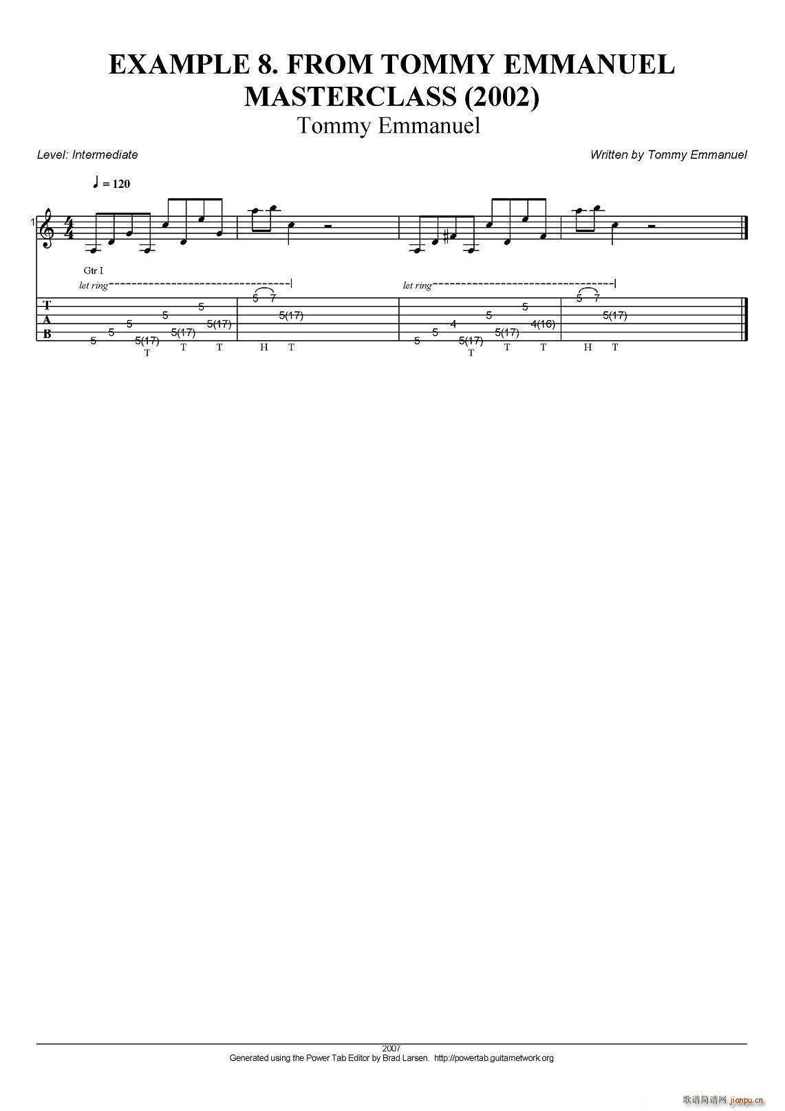 tommy emmanuel masterclass example-8（指弹吉他）1