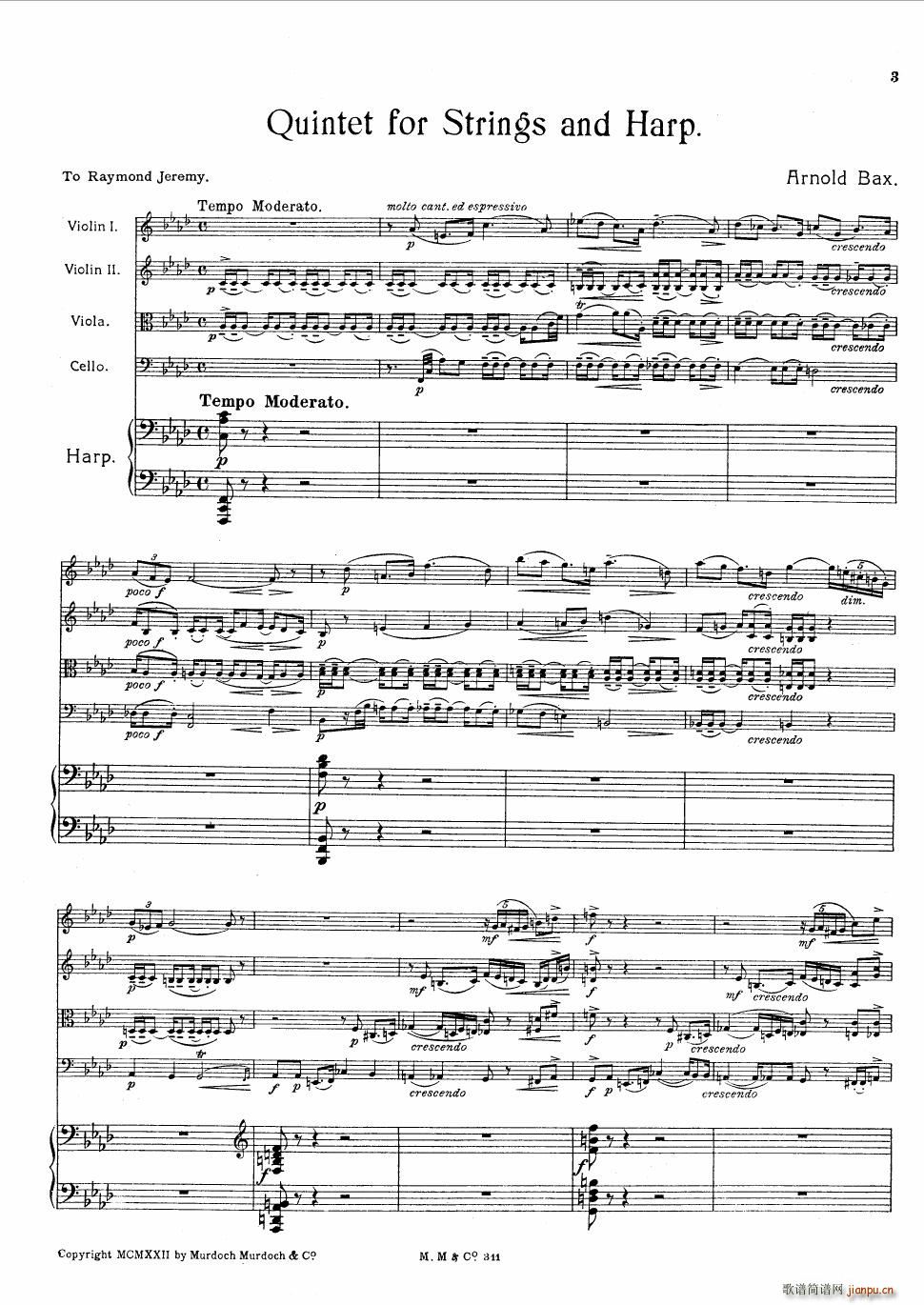 Bax Quintet for Harp and Strings3