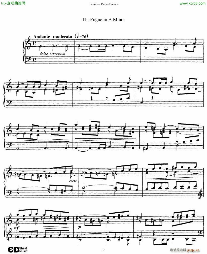 Faure 8 Pieces Breves Op 849
