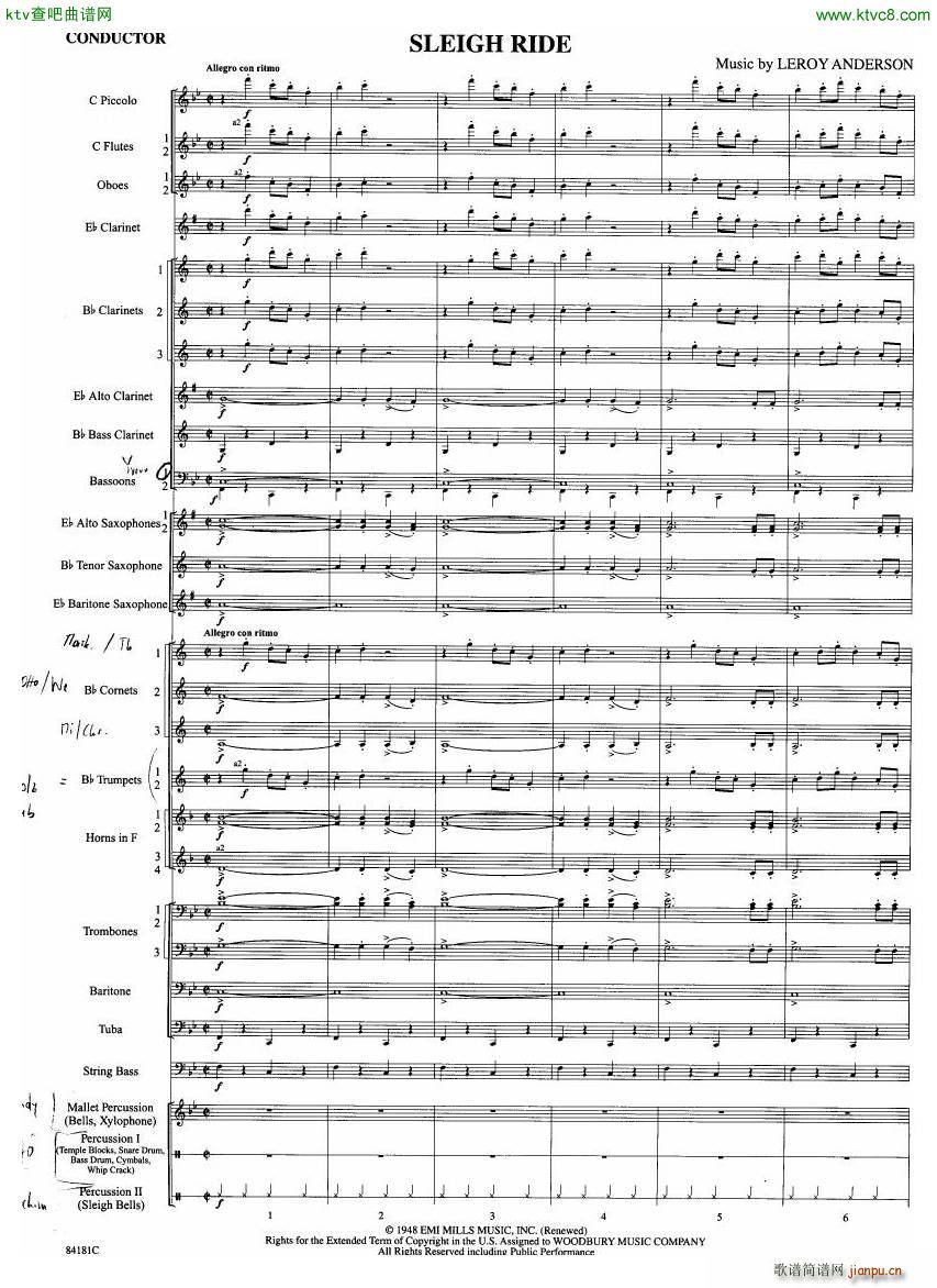 Anderson Sleigh Ride full score2