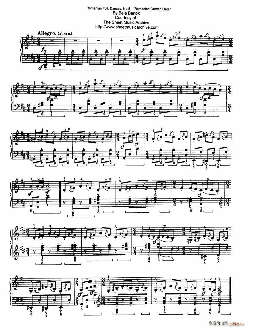 Bartok SZ 56 Six Romanian Folkdances6